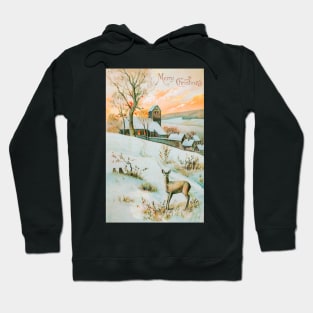 Retro Country Winter Scene Hoodie